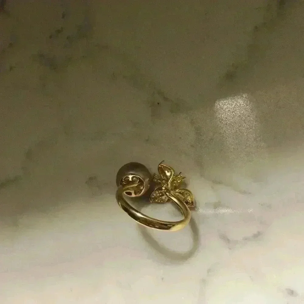 10mm Custom Made Genuine Pearl Clover Ring